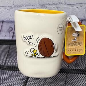 Rae Dunn Peanuts Mug with Woodstock “Touch Down”